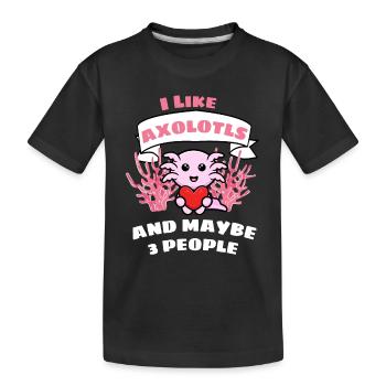 Amoureux des animaux Amphibiens Animal de compagnie Drôle Axolotl - T-shirt bio Premium Enfant - noir - Devant