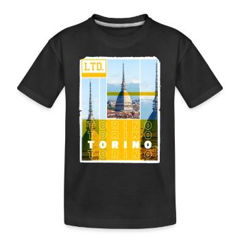 Turin Turin Turin Italie Ville Skyline Vacances Amour - T-shirt bio Premium Enfant - noir - Devant