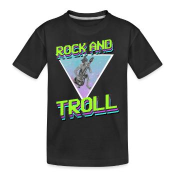 Rock und Troll - Kinder Premium Bio T-Shirt - Schwarz - Vorne