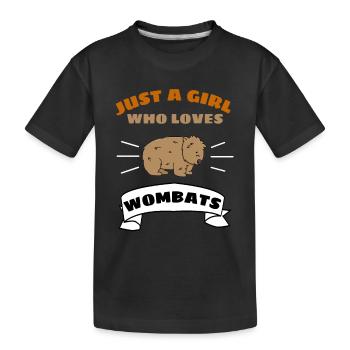 Australie Animal Girl Gift Cute Wombat - T-shirt bio Premium Enfant - noir - Devant