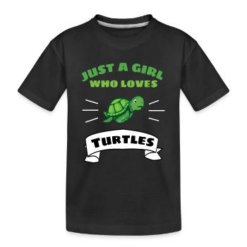 Océan Animal De Mer Animal Fille Cadeau Tortue - T-shirt bio Premium Enfant - noir - Devant