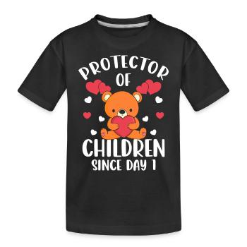 Teddy Offspring Protector - Kids' Premium Organic T-Shirt - black - Front