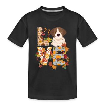 Pointer Dog Autumn Gratitude Love - Kids' Premium Organic T-Shirt - black - Front