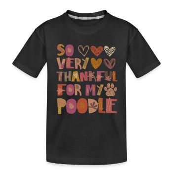 Reconnaissant pour mon caniche Chien Automne Gratitude - T-shirt bio Premium Enfant - noir - Devant