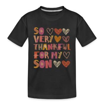 Reconnaissant pour mon fils Autumn Son Child Gratitude - T-shirt bio Premium Enfant - noir - Devant