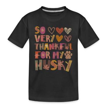 Reconnaissant pour mon Husky Dog Autumn Gratitude - T-shirt bio Premium Enfant - noir - Devant