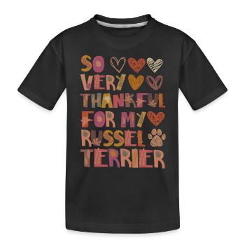 Merci pour ma gratitude d’automne Russell Terrier - T-shirt bio Premium Enfant - noir - Devant