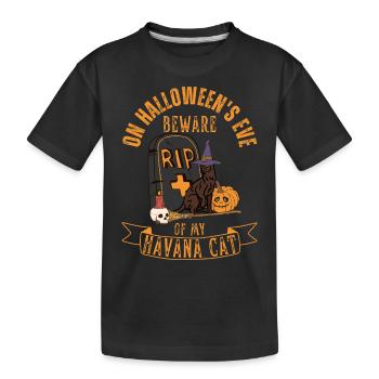 Mignon et effrayant chat d’Halloween de La Havane - T-shirt bio Premium Enfant - noir - Devant
