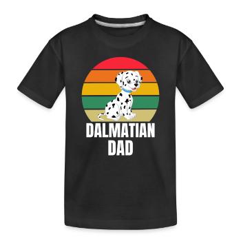 Dogs Papa Father's Day Gift Retro Dalmatian - Kids' Premium Organic T-Shirt - black - Front