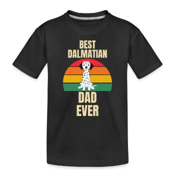 Retro Bester Hunde Papa Dalmatiner - Kinder Premium Bio T-Shirt - Schwarz - Vorne