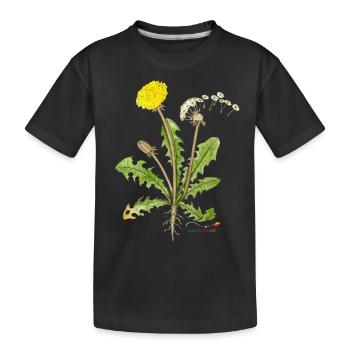 Dandelion, also called dandelion - Kids' Premium Organic T-Shirt - black - Front