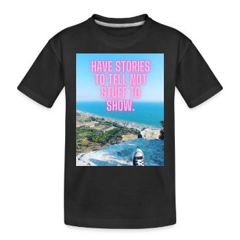1 Travel - Kinder Premium Bio T-Shirt - Schwarz - Vorne