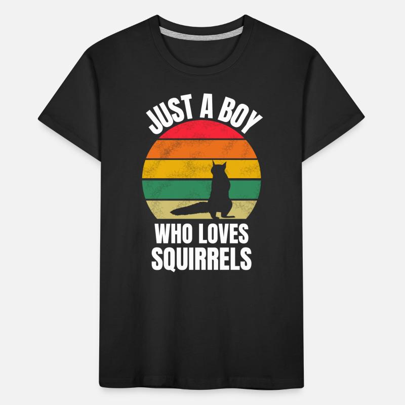 Waldbewohner Junge Geschenk Retro Eichhörnchen Kinder Premium Bio T-Shirt