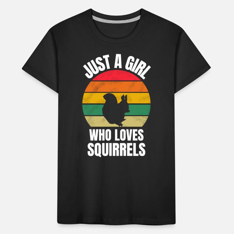 Grunge Wald Tier Mädchen Geschenk Eichhörnchen Kinder Premium Bio T-Shirt
