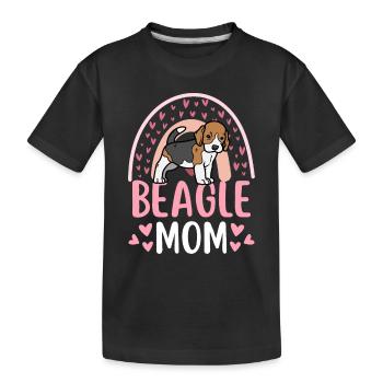 Beagle Mama Chien mignon Beagle kawaii - T-shirt bio Premium Enfant - noir - Devant