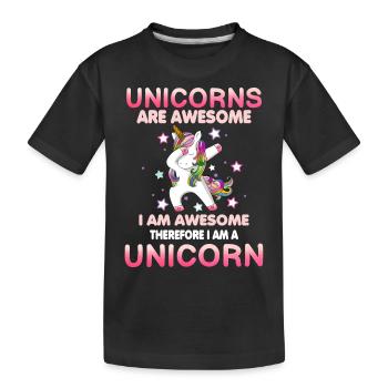 Les licornes sont fantastiques - T-shirt bio Premium Enfant - noir - Devant