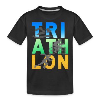 TRI ATH LON - Kinder Premium Bio T-Shirt - Schwarz - Vorne