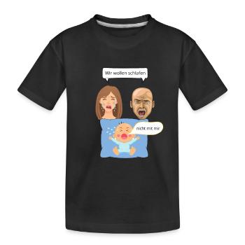 wir wollen schlafen - Kinder Premium Bio T-Shirt - Schwarz - Vorne