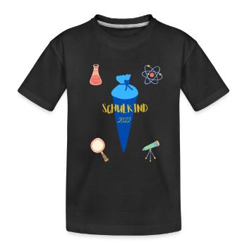 Schulkind 2022 - Kinder Premium Bio T-Shirt - Schwarz - Vorne
