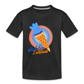 Ich bin erste Klasse - Kinder Premium Bio T-Shirt - Schwarz - Vorne