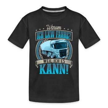 LKW Fahrer - Kinder Premium Bio T-Shirt - Schwarz - Vorne