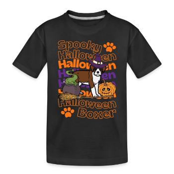 Boxeur allemand Halloween Dog Spooky Boxer - T-shirt bio Premium Enfant - noir - Devant
