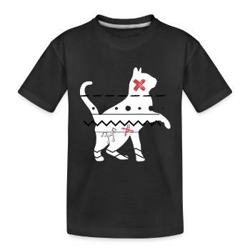 miau - Kinder Premium Bio T-Shirt - Schwarz - Vorne