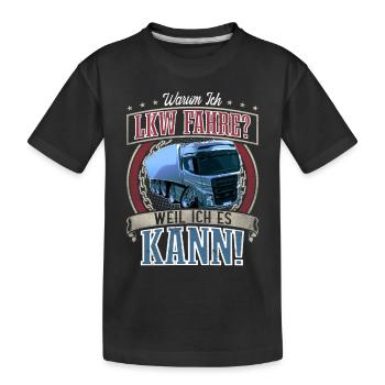 LKW Fahrer - Kinder Premium Bio T-Shirt - Schwarz - Vorne