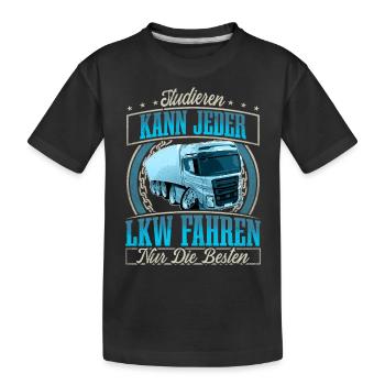 LKW Fahrer - Kinder Premium Bio T-Shirt - Schwarz - Vorne