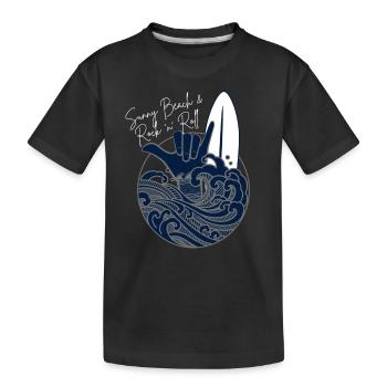 Sunny Beach Rock n Roll - OCENBLUE COLLECTION - Kinder Premium Bio T-Shirt - Schwarz - Vorne
