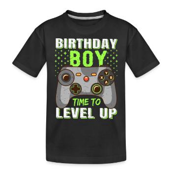 Geburtstagskind Zeit, um Videospiel Geburtstag zu verbessern - Kinder Premium Bio T-Shirt - Schwarz - Vorne