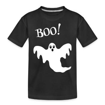 Boo! Ghost Ghost Halloween - Kids' Premium Organic T-Shirt - black - Front