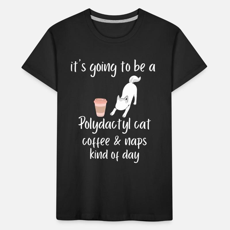 es wird ein Polydactyl Katze Kaffee Nickerchen Tee Kinder Premium Bio T-Shirt