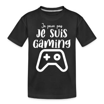 Je peux pas je suis Gaming - T-shirt bio Premium Enfant - noir - Devant