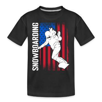 Snowboarder Snow Ski Holiday Pistensau - Kids' Premium Organic T-Shirt - black - Front