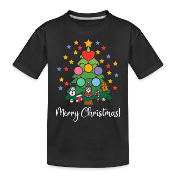 Joyeux Noël Noël Étoiles de Noël - T-shirt bio Premium Enfant - noir - Devant