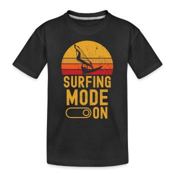 Windsurfen Mode on retro vintage - Kinder Premium Bio T-Shirt - Schwarz - Vorne