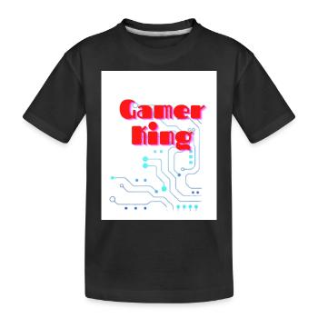 Gamers king T-shirt - Kinder Premium Bio T-Shirt - Schwarz - Vorne