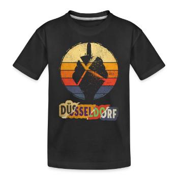 Dusseldorf Germany City Skyline Vintage Retro - Kids' Premium Organic T-Shirt - black - Front