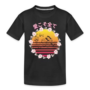 桜の日本語 Love is everything! - Kinder Premium Bio T-Shirt - Schwarz - Vorne