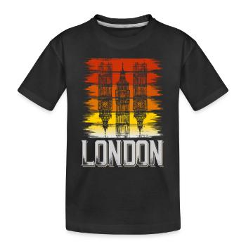 London England UK City Vintage Retro Skyline - Kids' Premium Organic T-Shirt - black - Front