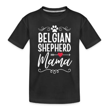 Belgian Shepherd Mama - Kids' Premium Organic T-Shirt - black - Front