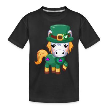 st patrick's day horse - Kids' Premium Organic T-Shirt - black - Front