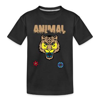 Tigergesicht zeichnen - Kinder Premium Bio T-Shirt - Schwarz - Vorne