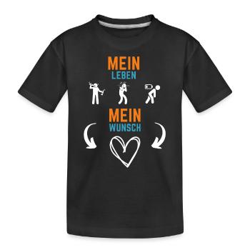 Mein Leben Mein Wunsch - Kinder Premium Bio T-Shirt - Schwarz - Vorne