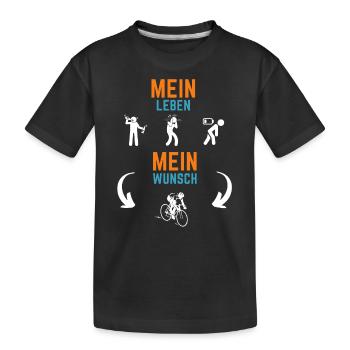 Mein Leben Mein Wunsch - Kinder Premium Bio T-Shirt - Schwarz - Vorne