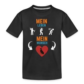 Mein Leben Mein Wunsch - Kinder Premium Bio T-Shirt - Schwarz - Vorne