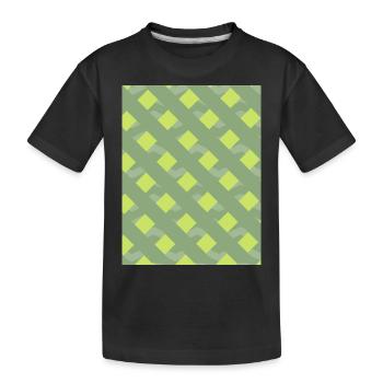 Green lines - Kids' Premium Organic T-Shirt - black - Front