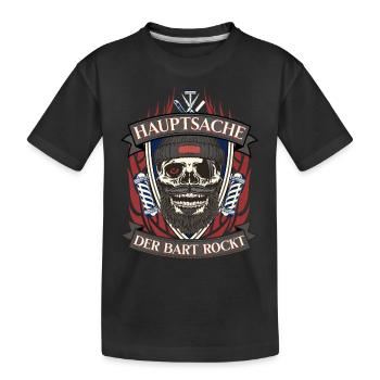 Der Bart Rockt - Bart Pflege - Kinder Premium Bio T-Shirt - Schwarz - Vorne