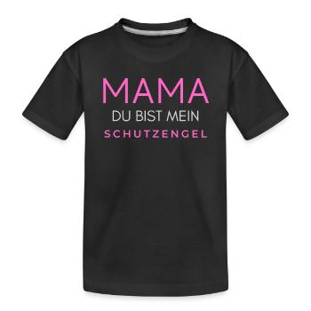 Mama Mutter Mutti Muddel du bist mein Schutzengel - Kinder Premium Bio T-Shirt - Schwarz - Vorne